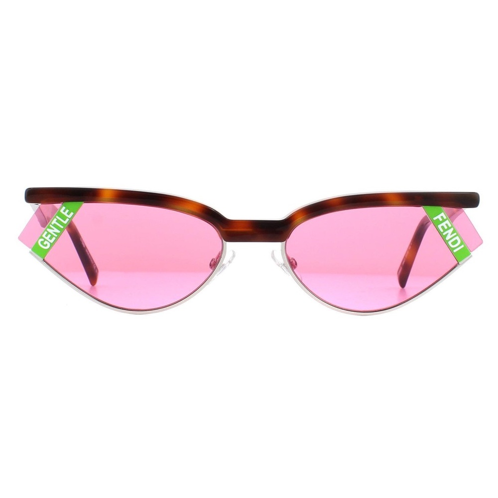 Fendi Pink Lens Tortoiseshell Cat-Eye Sunglasses